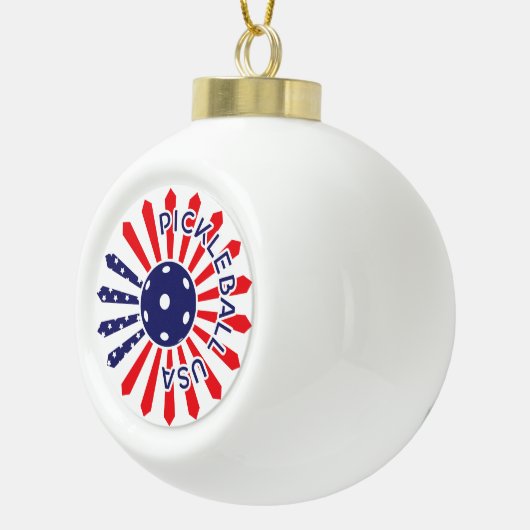 Amerikaanse pickleball keramische bal ornament (Rechts)