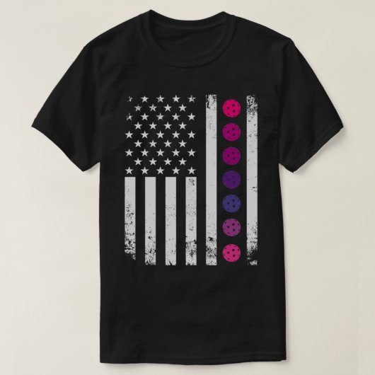 Amerikaanse Pickleball roze T-shirt (Design voorkant)