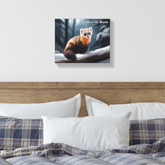 Amerikaanse pine Marten Canvas Afdruk (Insitu (Slaapkamer))