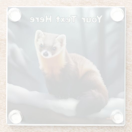 Amerikaanse pine Marten Glazen Onderzetter (Achterkant)