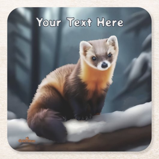 Amerikaanse pine Marten Kartonnen Onderzetters (Voorkant)
