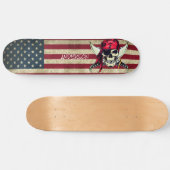 Amerikaanse piraat met patch persoonlijk skateboard (Horizontaal)