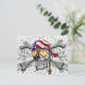 Amerikaanse piraatschedel en Botten Briefkaart (Staand voorkant)