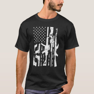 Amerikaanse Pistool Flag Hand Pistool Rifle Sniper T-shirt