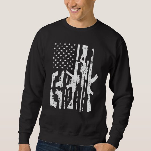 Amerikaanse Pistool Flag Hand Pistool Rifle Sniper Trui (Voorkant)