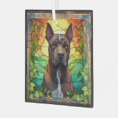 Amerikaanse Pit Bull Dog Glas Ornament (Voorkant links)