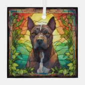 Amerikaanse Pit Bull Dog Glas Ornament (Achterkant)