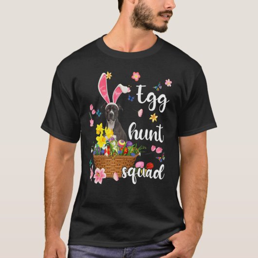 Amerikaanse Pit Bull Happy Easter Day Paaskleurig T-shirt (Voorkant)