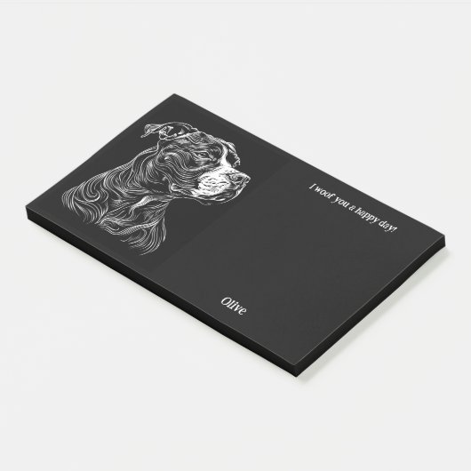 Amerikaanse Pit Bull Terrier Abstracte Art Hondenn Post-it® Notes (Schuin)