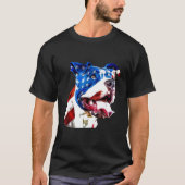 Amerikaanse Pit Bull Terrier Amerikaanse vlag Patr T-shirt (Voorkant)