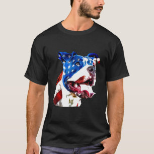 Amerikaanse Pit Bull Terrier Amerikaanse vlag Patr T-shirt