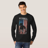 Amerikaanse Pit Bull Terrier Amerikaanse vlag Patr T-shirt (Voorkant volledig)