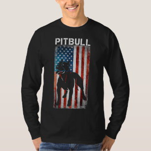 Amerikaanse Pit Bull Terrier Amerikaanse vlag Patr T-shirt