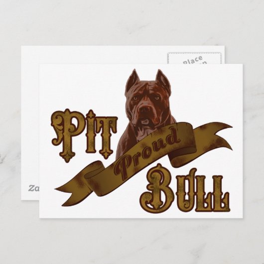 Amerikaanse Pit Bull Terrier Dog Briefkaart (Voorkant / Achterkant)