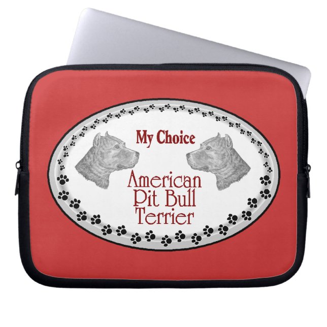 Amerikaanse Pit Bull Terrier Dog Laptop Sleeve (Voorkant)