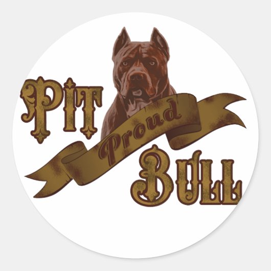 Amerikaanse Pit Bull Terrier Dog Ronde Sticker (Voorkant)