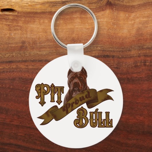 Amerikaanse Pit Bull Terrier Dog Sleutelhanger (Voorkant)