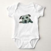 Amerikaanse Pit Bull Terrier Dog Waterverf Paintin Romper (Voorkant)