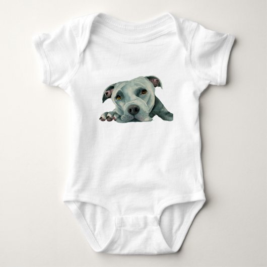 Amerikaanse Pit Bull Terrier Dog Waterverf Paintin Romper (Voorkant)