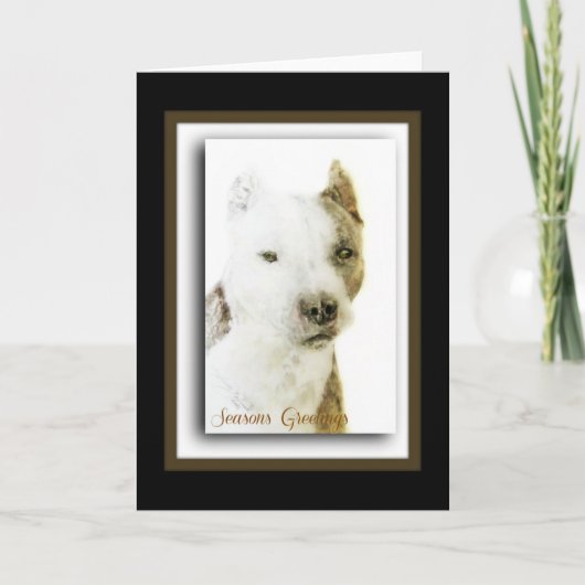 Amerikaanse Pit Bull Terrier Feestdagen Kaart (Voorkant)