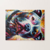 Amerikaanse Pit Bull Terrier Hond Acrylprint Legpuzzel (Horizontaal)