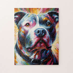 Amerikaanse Pit Bull Terrier Hond Acrylprint Legpuzzel