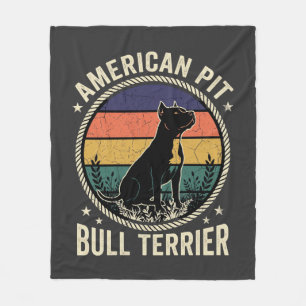 Amerikaanse Pit Bull Terrier Hond Vintage Zonsonde Fleece Deken
