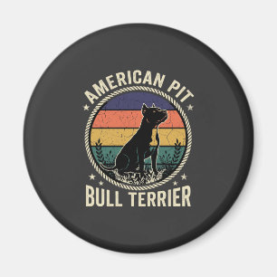 Amerikaanse Pit Bull Terrier Hond Vintage Zonsonde Magneet