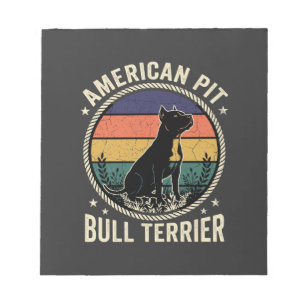 Amerikaanse Pit Bull Terrier Hond Vintage Zonsonde Notitieblok