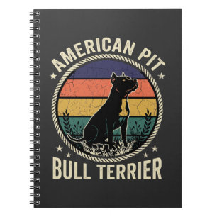 Amerikaanse Pit Bull Terrier Hond Vintage Zonsonde Notitieboek