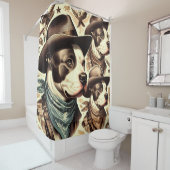  Amerikaanse Pit Bull Terrier Illustratie Douchegordijn (In situ)