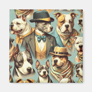 Amerikaanse Pit Bull Terrier Illustratie Magneet