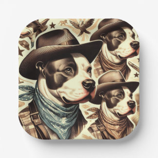 Amerikaanse Pit Bull Terrier Illustratie Papieren Bordje