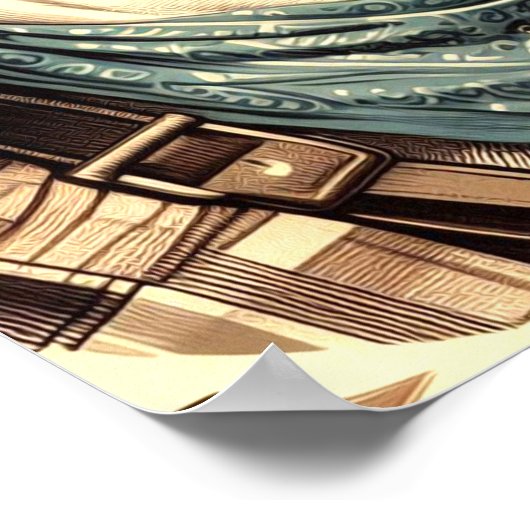  Amerikaanse Pit Bull Terrier Illustratie Poster (Hoek)