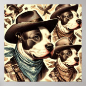  Amerikaanse Pit Bull Terrier Illustratie Poster (Voorkant)