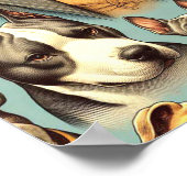  Amerikaanse Pit Bull Terrier Illustratie Poster (Hoek)