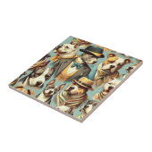 Amerikaanse Pit Bull Terrier Illustratie Tegeltje (Zijkant)