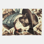 Amerikaanse Pit Bull Terrier Illustratie Theedoek (Horizontaal)