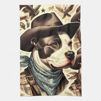 Amerikaanse Pit Bull Terrier Illustratie Theedoek