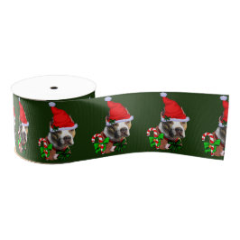 Amerikaanse Pit Bull Terrier-kerst Grosgrain Lint