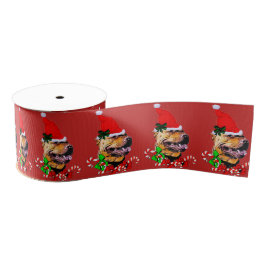 Amerikaanse Pit Bull Terrier-kerst Grosgrain Lint
