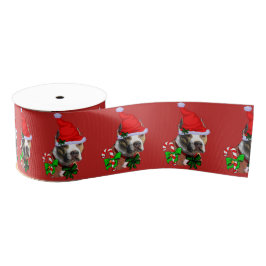 Amerikaanse Pit Bull Terrier-kerst Grosgrain Lint