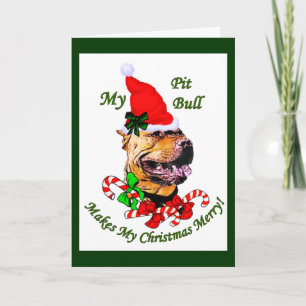 Amerikaanse Pit Bull Terrier-kerstcadeaus Feestdagen Kaart