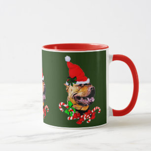 Amerikaanse Pit Bull Terrier-kerstcadeaus Mok