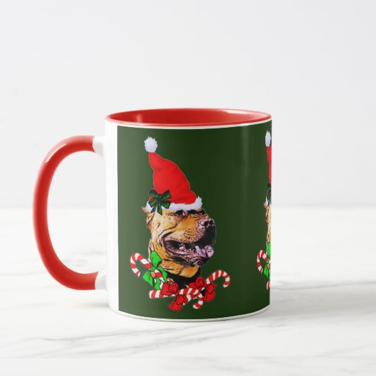 Amerikaanse Pit Bull Terrier-kerstcadeaus Mok (Links)