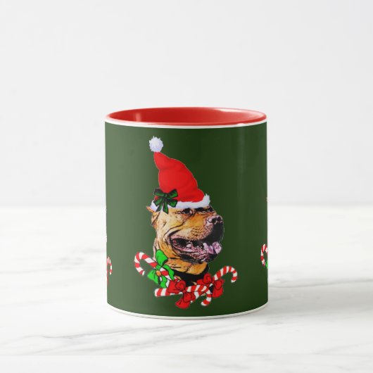 Amerikaanse Pit Bull Terrier-kerstcadeaus Mok (Midden)