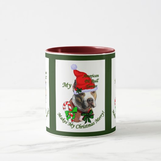 Amerikaanse Pit Bull Terrier-kerstcadeaus Mok (Midden)