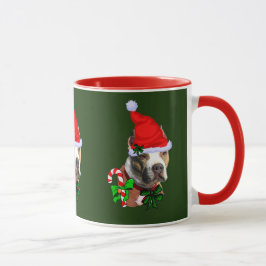Amerikaanse Pit Bull Terrier-kerstcadeaus Mok