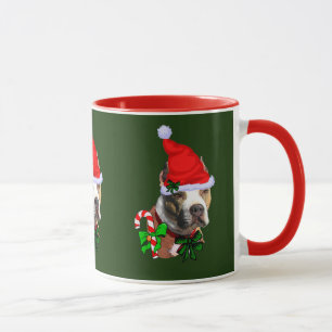 Amerikaanse Pit Bull Terrier-kerstcadeaus Mok