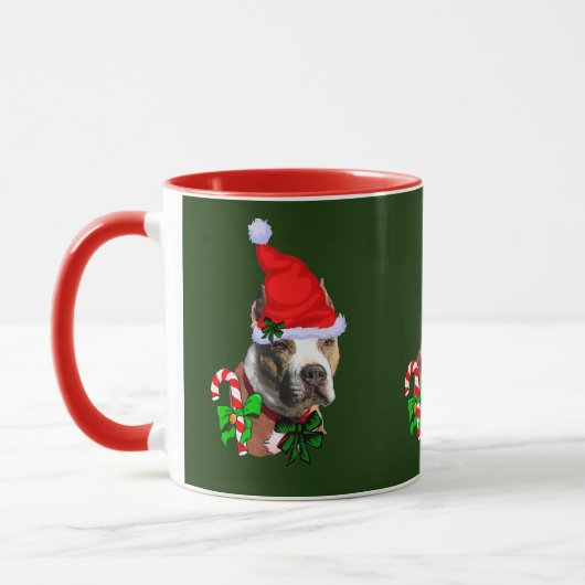 Amerikaanse Pit Bull Terrier-kerstcadeaus Mok (Links)
